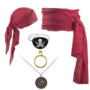 5167 5 Pcs Pirate Costume Halloween Pirate Accessoriess Cosplay